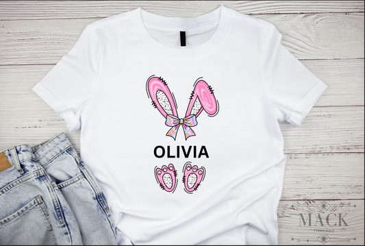 Custom Girl Bunny Ears T-Shirt