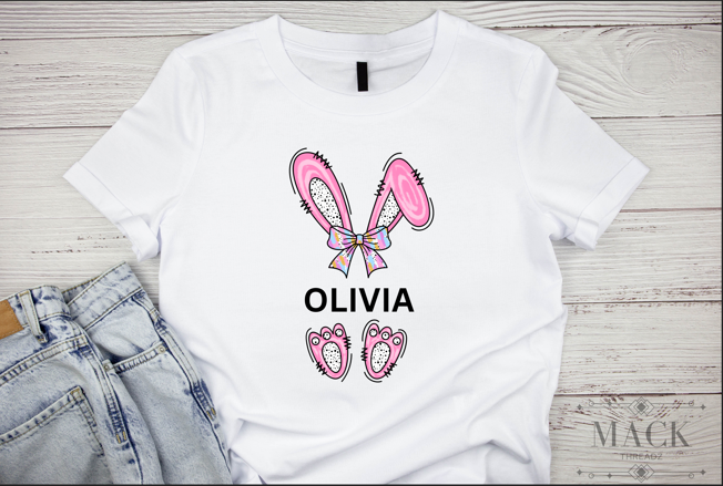 Custom Girl Bunny Ears T-Shirt